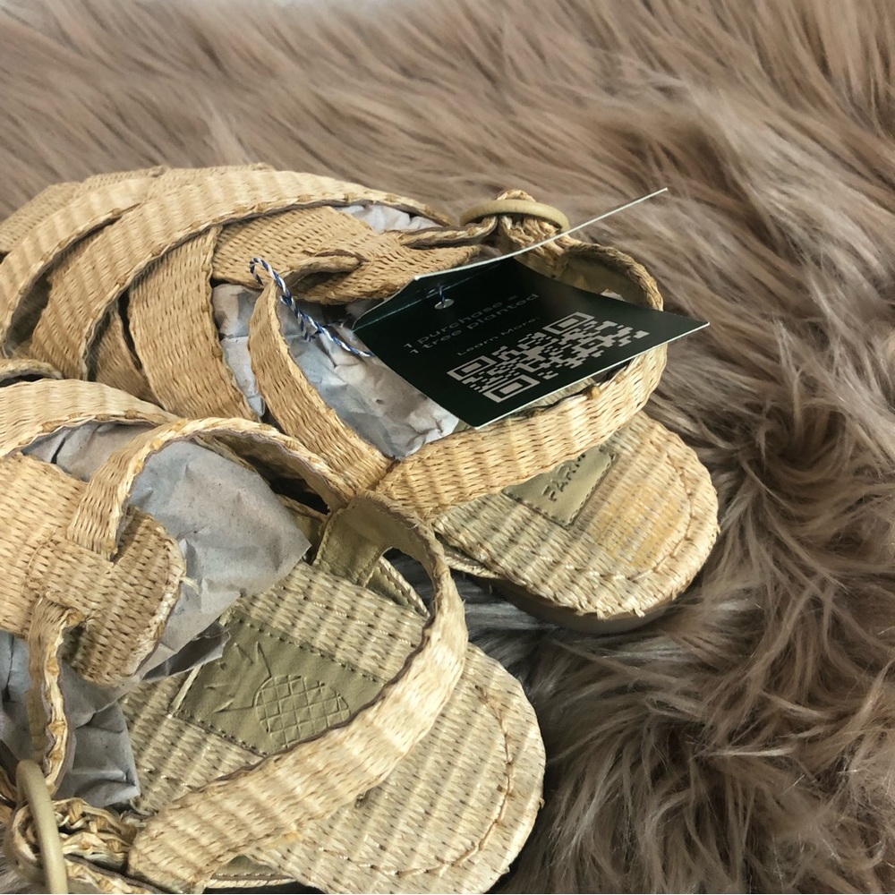 Farm Rio raffia sandals, beige, NIB - Picture 3 of 5